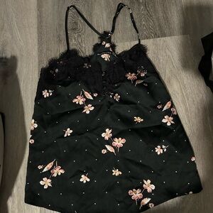 AF lace floral silk tank